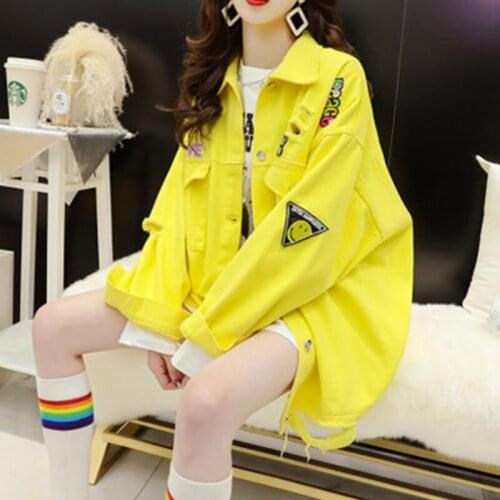 Net Red Denim Jacket Women 2021 Spring Autumn New Fashion Loose Mid-length Casual All-Match Fried Street Cowboy Coat Female A309