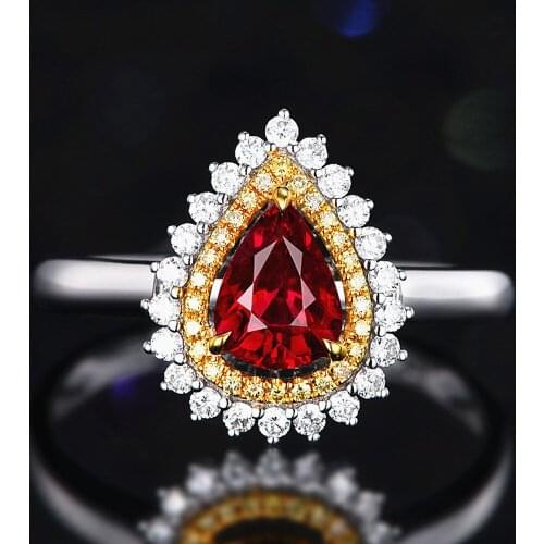 Vintage fashion ruby gemstones red crystal zircon diamonds rings for women white gold silver color jewelry bijoux bague gifts