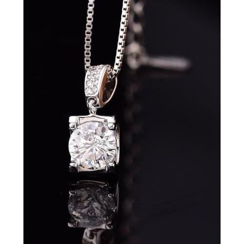 Nature Moissanite 0.5ct-2ct Carat Pendant D-color S925 Sterling Silver Necklace Female Clavicle Chain Women Fine Jewelry