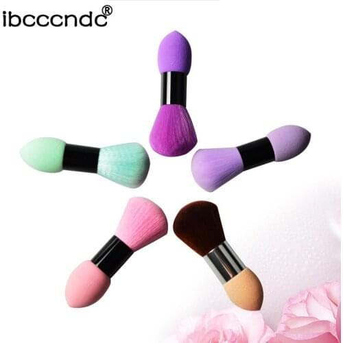 1 piece Random Color Double Head Eyeshadow Brush 2 In 1 Portable Mini Makeup Brushes Sponge Eye Shadow Stick Make Up Tool