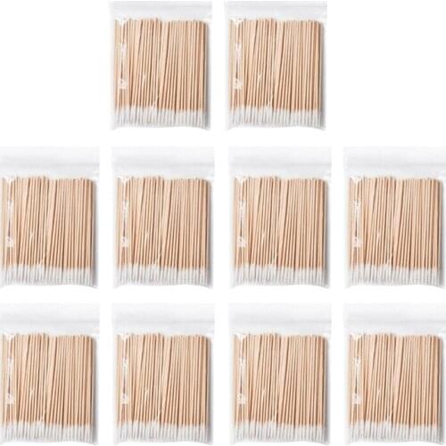 1000 Count Cotton Swabs Wood Sticks, Cotton Tipped Applicator, Tattoo Permanent Supplies, Cosmetic Applicator Sticks