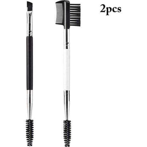 2PCS Kapmore Eyebrow Brush Set Professional Double Ended Eyelash Brush Eyebrow Comb Beauty Makeup Comb Tool