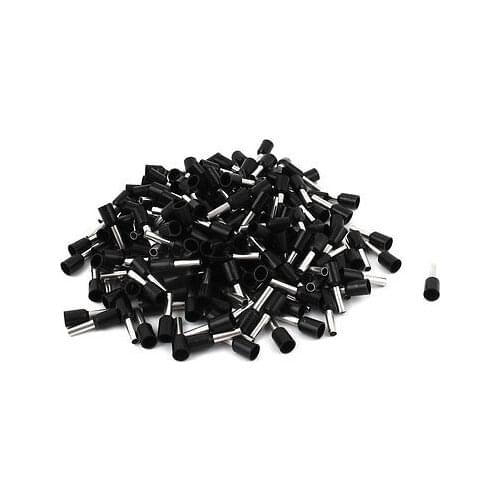200pcs AWG14 Wire Copper Crimp Connector Insulated Ferrule Cord Terminal Black