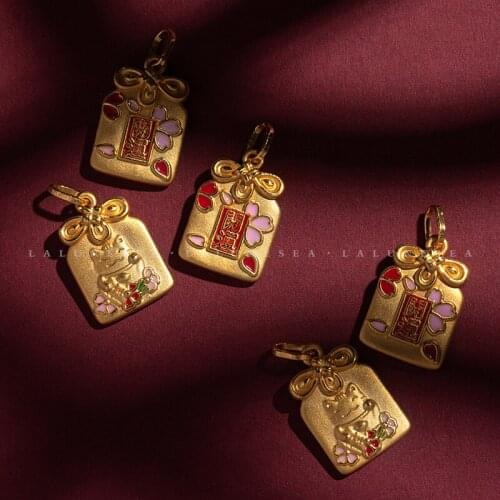 2021 New Year Good Fortune Lucky Cat Pendant Red String S925 Pendant Gift Simple Exquisite Cute Lucky Woven Bracelet Kid Female