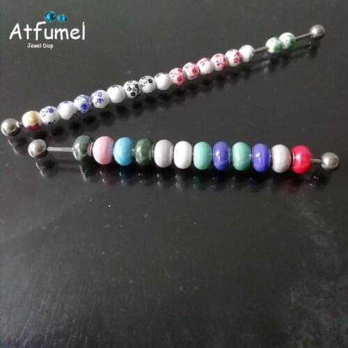 4Pcs Metal Charm Beads Holder Jewelry Pear Beads Display Storage Metal Rod Organizer Holder Wear Charm Bracelet Accessories Tube