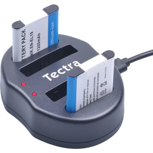 2x1200mAh EN-EL19 ENEL19 EN EL19 Battery AKKU+Dual Charger for Nikon Coolpix S3100 S2600 S2700 S3500 S4100 S4150 S4400 S5200