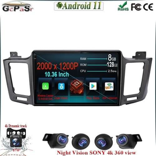 Android 11 6G+128G 1080P IPS Screen Car Stereo Radio Multimedia Player for Toyota RAV4 2012 – 2018 Autoradio BT WIFI