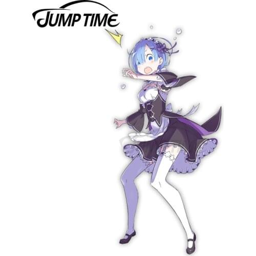 Jump Time 13 x 6.4cm For Re Zero Rem Car Stickers VAN ATV Occlusion Scratch Waterproof Window Graphics Decal Vinyl Decoration
