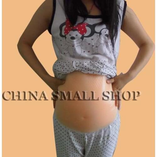 Free shipping New deign 1000g 2-3 month Surrogate tool Female supplies silicone fake belly pregnancy Pros silica gel skin belt