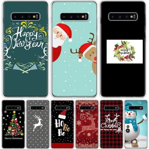 Merry Chrismas Happy New Year Cover Phone Case For Samsung Galaxy S10 S20 Ultra Note 10 9 8 S9 S8 J4 J6 J8 + Lite Plus Pro S7 Co