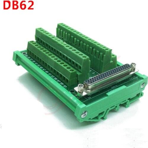 DB62 male / female socket terminal block breakout board adapter cable wiring terminal DIN Rail