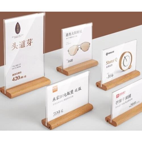 Wood Base Sign Holder t l Shaped Display Stand Picture Frame