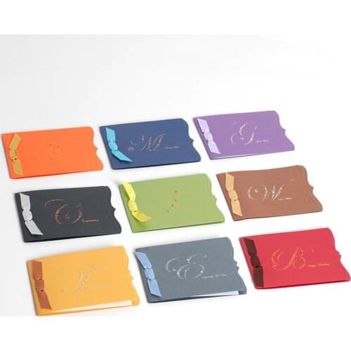 Elegant ribbon mini greeting cards business small message cards gift rhinestone thank you cards