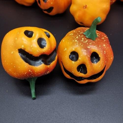 6Pcs Halloween Pumpkin Artificial Pumpkin Props Ornaments For Party Halloween Home Decor Crafts Gifts