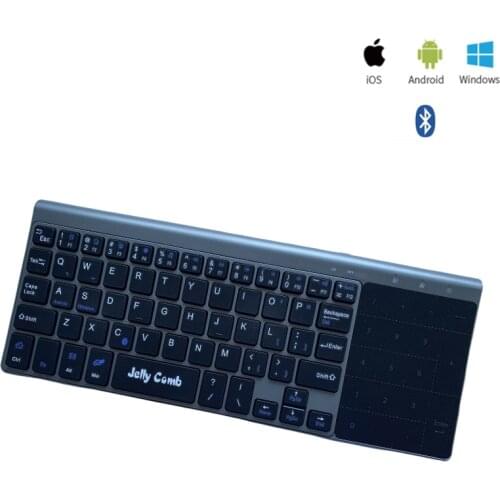 Russian/Spanish/ Layout Bluetooth Keyboard with Touchpad NumericThin Wireless Bluetooth Keyboard for Tablets Laptop TV Phone
