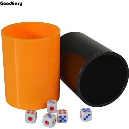 Club Bar Colorful Gambling Casino Plastic Dice Cup With 6pcs White Dices Texas Hold'em Poker Party Game Dice Cup Game