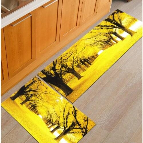 Plants Printed Microfiber Mats In The Hallway Anti-slip Kitchen Rugs Home Decor Living Room Floor Carpets Bedroom Bedside Mats