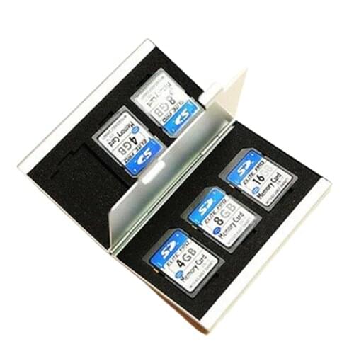 Metal MMC Memory Card Aluminum Storage Box Camera 6 Case For SD MMC TF Memory Card Storage Card Holder Case For Cards