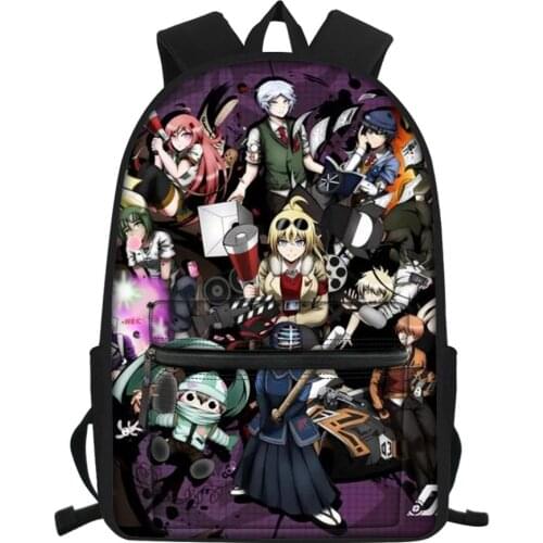 Fashion 3D Anime Canvas Backpack Danganronpa Design Girls School Book Bags Large Capacity Women Travel Storage Pockets