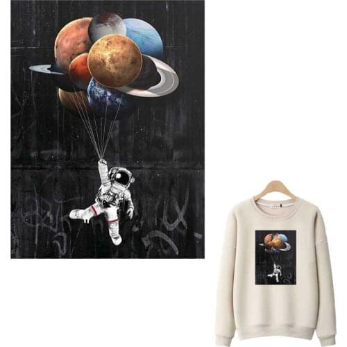 Dream Deep Space Patches For Clothing A-Level Washable T-Shirts Heat Transfer Thermal Stickers Science Fiction Iron On Appliqued