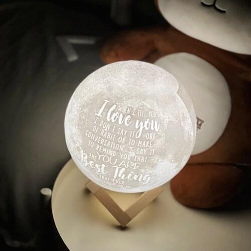 Photo Text Custom Night Light 3D Printing Moon Lamp For Home Christmas Decoration Creative Gifts