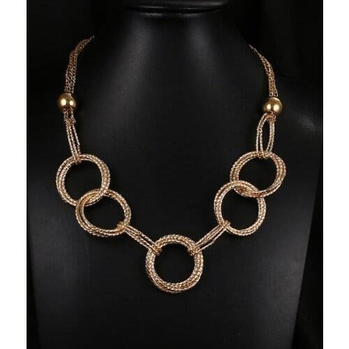 NoEnName_Null 2017 Fashion Women 's Pure Copper Pendant Necklace 7 laps Fashion Jewelery Trends Gift Party Wedding Jewelery