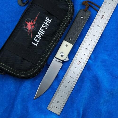 New folding knife N690 blade carbon fiber handle outdoor camping high hardness kitchen knife hunting fruit knife EDC tool