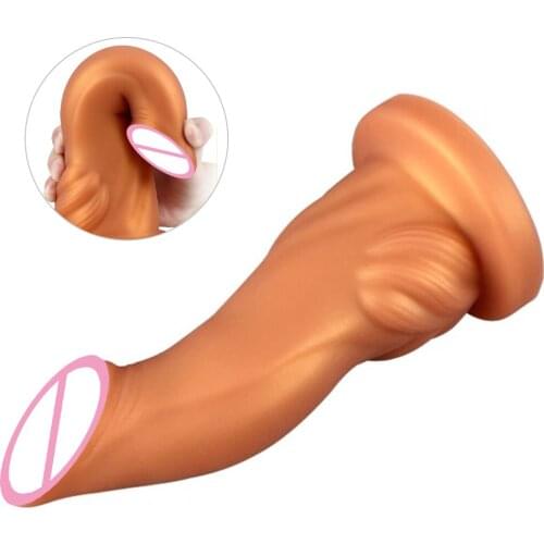 Huge Simulation Dildo Silicone Material Anal Plug Butt Plug with Powerful Sucker Female Masturbator G-spot Vagina Stimulator