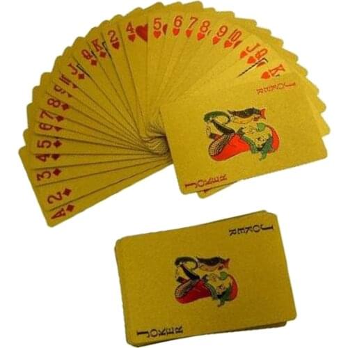 Hot Sale Playing Cards With 24K Gold Leaf Dollar Design Full Deck Poker Game Set Plastic Card Waterproof Cards baralho