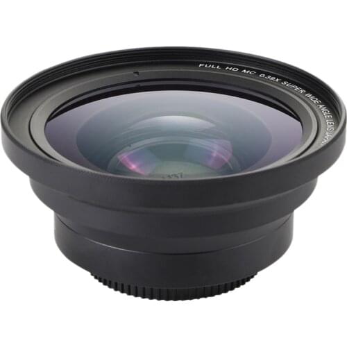 Professional 37mm Macro+72mm Wide Angle Lens 0.39X Full HD for 4K Camcorder