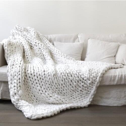 Yarn Crochet Blanket Super Bulky Arm Knitting Threads Blankets For Beds Knitted Thick Wool Yarns For Blanket Warm Bed Bedspread
