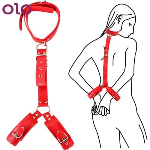OLO Adjustable Erotic Sex Toys Slave Sex Accessories Neck Collar For Couples Woman Sexy Bondage Handcuffs SM Products