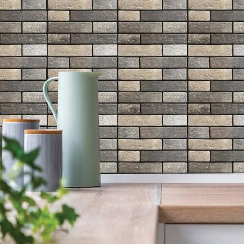 Self-Adhesive 3D Brick Wallpaper Peel and Stick Tile Faux Foam Wall Panels for Bathroom, Kitchen, Living Room Home Decoration