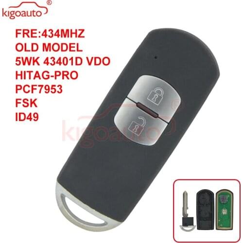 Kigoauto Old model 433MHz 5WK 43401D VDO Smart car key 2 button for Mazda CX 5 CX-5 2010 2011 2012 2013
