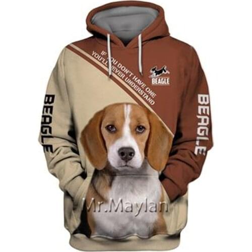 Personality Fashion Animal Beagle 3D Print Graphic Hoodie Men/Women Streetwear Oversized Sweatshirt Harajuku Tops Pullover - A29