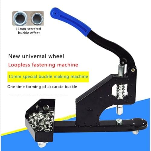 Universal wheel ringless button punching machine photo advertising buttonhole light box printing cloth buttoning machine