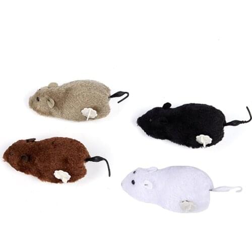 Hot Creative Funny Clockwork Spring Power Plush Mouse Toy Cat Dog Playing Toy Mechanical Motion Rat Pet Accessories