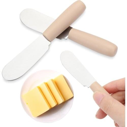 1PC Mini Sandwich Spreader Butter Cheese Slicer Knife Stainless Steel Spatula Kitchen Tool Accessories With Wooden Handle