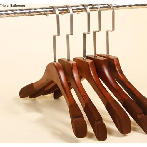 1 pc Retro Solid Wood Hangers Home Wooden Drying Rack Bedroom Wardrobe Clothing Sweaters Holder Garment Display Hanger