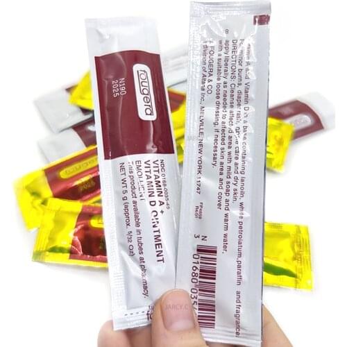 100Pcs Fougera Tattoo Aftercare Ointment Microblading Vitamin A&D Anti Scar Gel Transparent Repair Cream For Tattoo Art Supplies