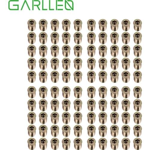 GARLLEN 100pcs Galvanized Carbon Steel Screw Nut Type D Self Tapping Insert Nuts Screws for Wood&Wood Based Sheet Material