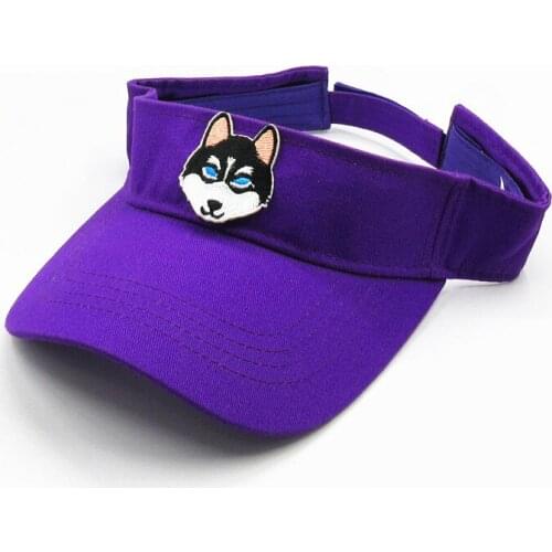 2020 Cotton Cartoon Wolf Dog Embroidery Visors Baseball Cap Adjustable Snapback Cap for Men and Women 156