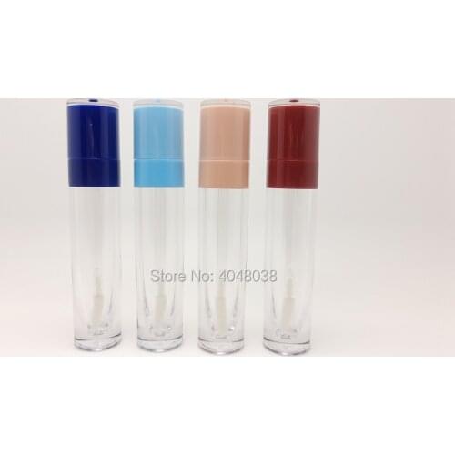 8ML Lip Gloss Tubes Cosmetic Empty Lipgloss Tube Blue Red Orange Cap DIY Transparent Lip Glaze Packing Container 30/50pcs