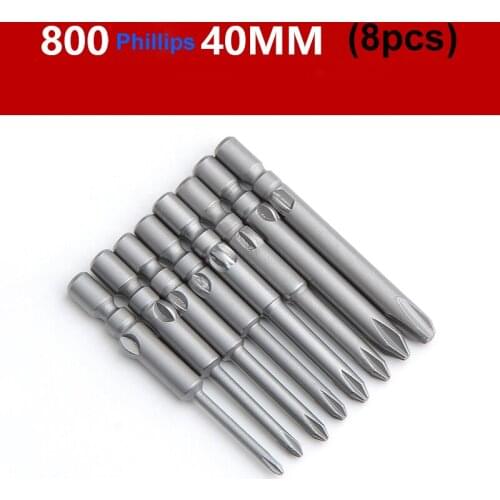8pcs/set 800 4mm Round Shank Magnetic Phillips Cross Screwdriver Bit Electric Screw driver bits set PH00 PH0 PH1 PH2 40mm Length