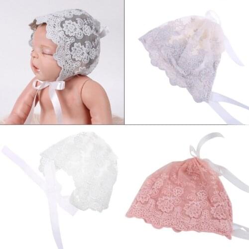 87HD Baby Infant Newborn Girls Kids Lace Floral Hat Cap Beanie Bonnet Hats Photo Prop