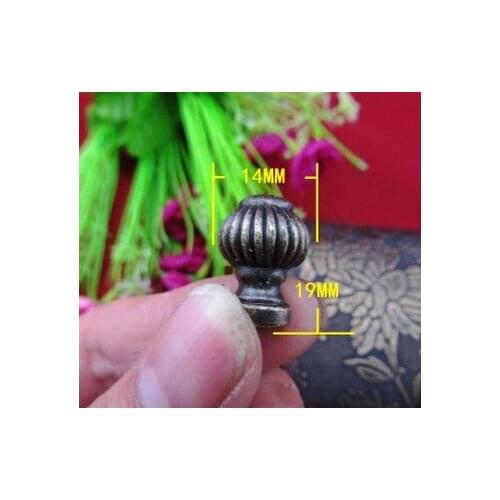 A8 Vintage cabinet drawer handles knobs jewelry wooden box pulls antique Wardrobe furniture 19MM round single hole handle