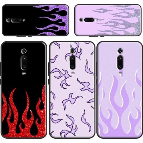 Purple Flames Fire Print Phone Case For Xiaomi Mi 11 Lite Ultra 9 10 9T 10T Pro POCO M3 Pro F2 F3 POCO X3 Pro Cover