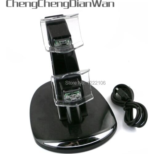 ChengChengDianWan Micro Dual Controller Holder Charger 2 USB Handle Fast Charging Dock Stand Charger for PS4 Controller 10pcs