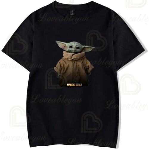 Disney Movie Summer Baby Yoda Tshirt Cute Cartoon T Shirt Unisex Harajuku Tops Boys Girls Casual Streetwear T-shirts