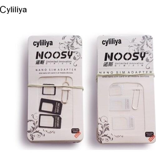 Good qty 4in1 Noosy Nano Sim Card Adapter + Micro Sim cards adapter+ Standard SIM Card Adapter For Phone 1000 set/lot =4000pcs